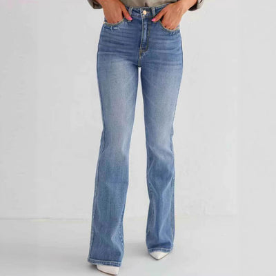 Fashion Slim Stretch High-waisted Boot-cut Pants Jeans - Tout Pour Vous