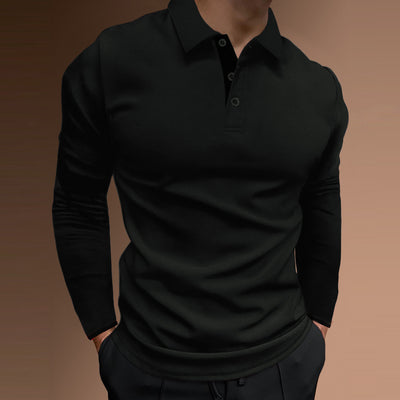 Men's Casual Stand Collar Stretch Vertical Stripe Long Sleeve - Tout Pour Vous