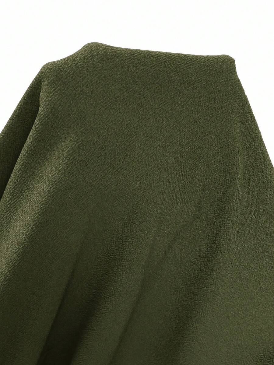 SHEIN CURVE+ Plus-size dames casual sport losse hoodiejurk met gebogen zoom, herfst/winter - Tout Pour Vous