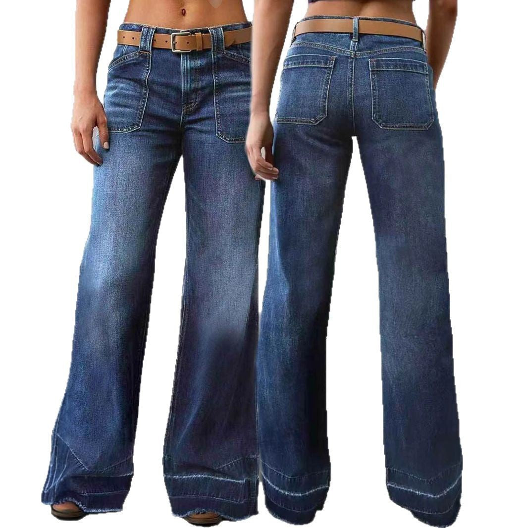 Retro High Waist Straight Loose Slimming And All-matching Jeans - Tout Pour Vous