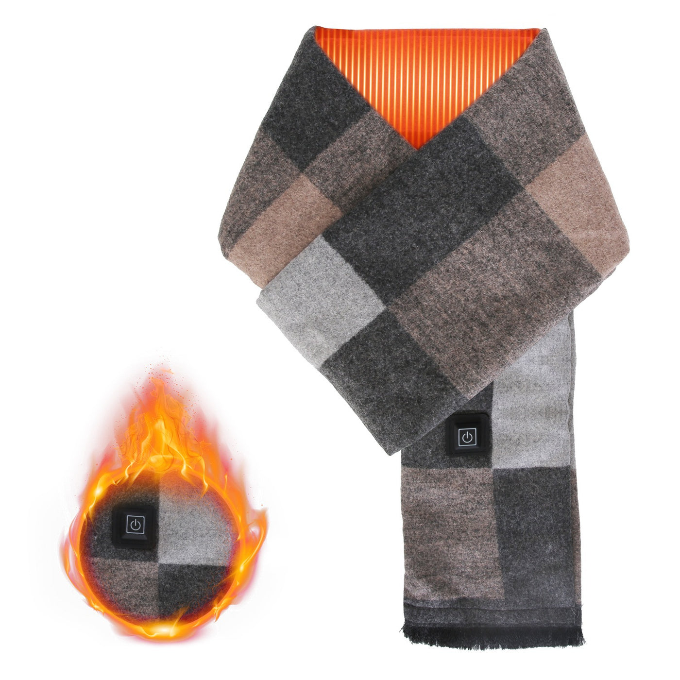 1Pc Electric Heated Winter Scarf USB Heating Neck Wrap Unisex Heated Neck Shawl Soft Warm Scarves With 3 Heating Modes For Outdoor Cycling Skiing Skating Winter Activities