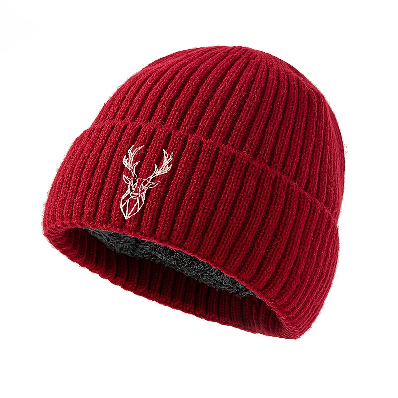 Johan – Bonnet d’hiver unisexe en maille flock avec doublure en polaire