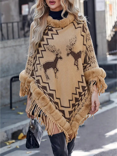 Carol – Élégante cape manteau pour femme pour Noël