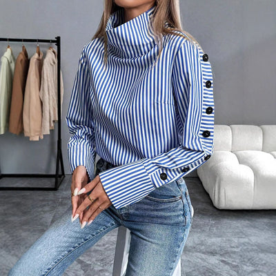 Striped Urban Casual Thin Long-sleeved Shirt - Tout Pour Vous
