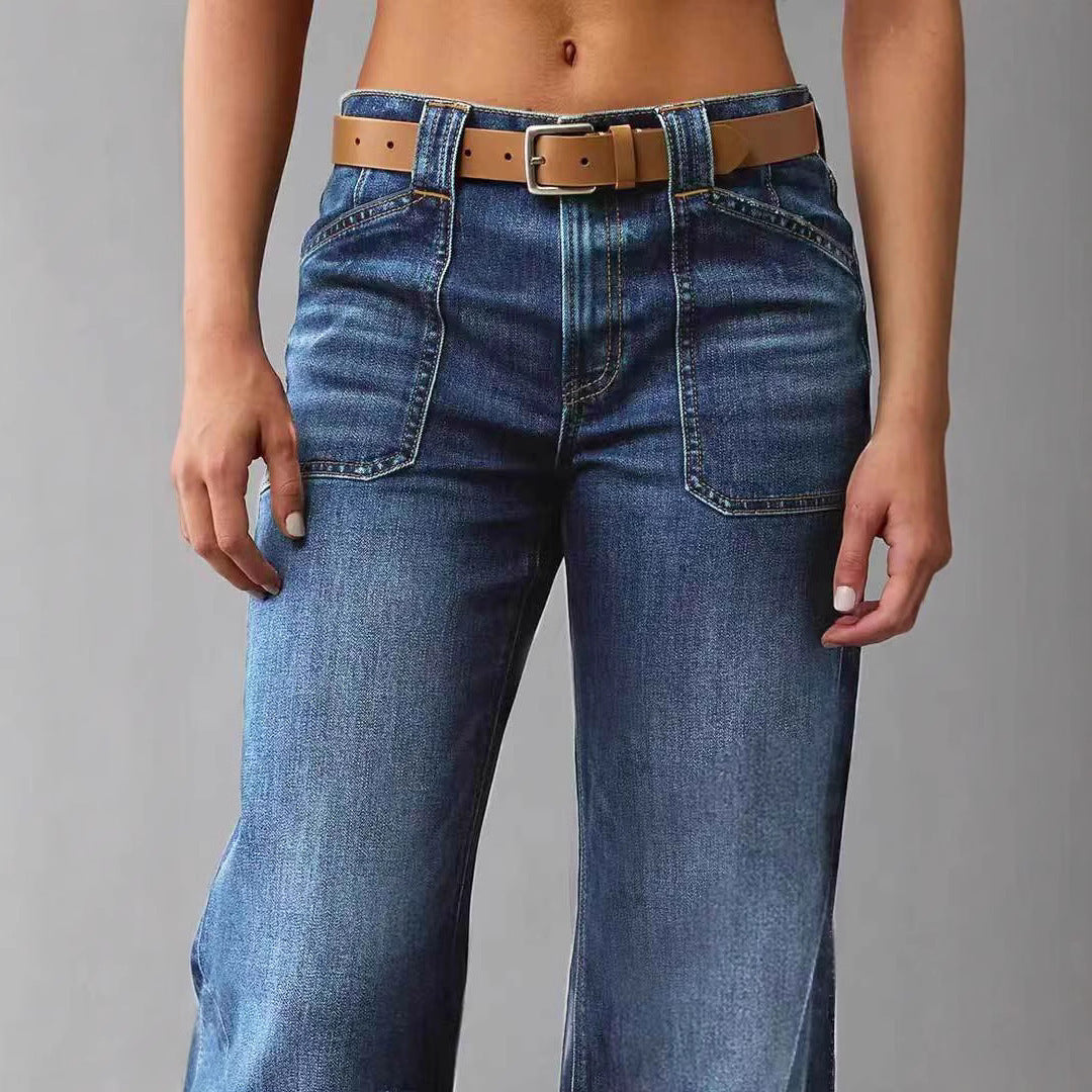 Retro High Waist Straight Loose Slimming And All-matching Jeans - Tout Pour Vous