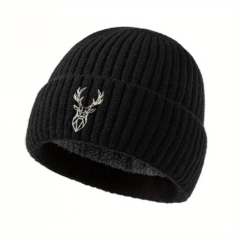 Johan – Bonnet d’hiver unisexe en maille flock avec doublure en polaire