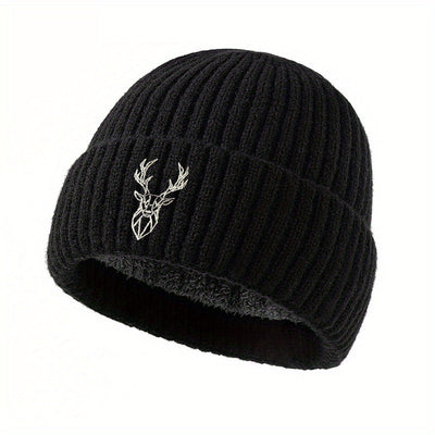 Johan – Bonnet d’hiver unisexe en maille flock avec doublure en polaire