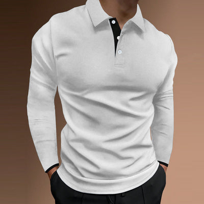 Men's Casual Stand Collar Stretch Vertical Stripe Long Sleeve - Tout Pour Vous