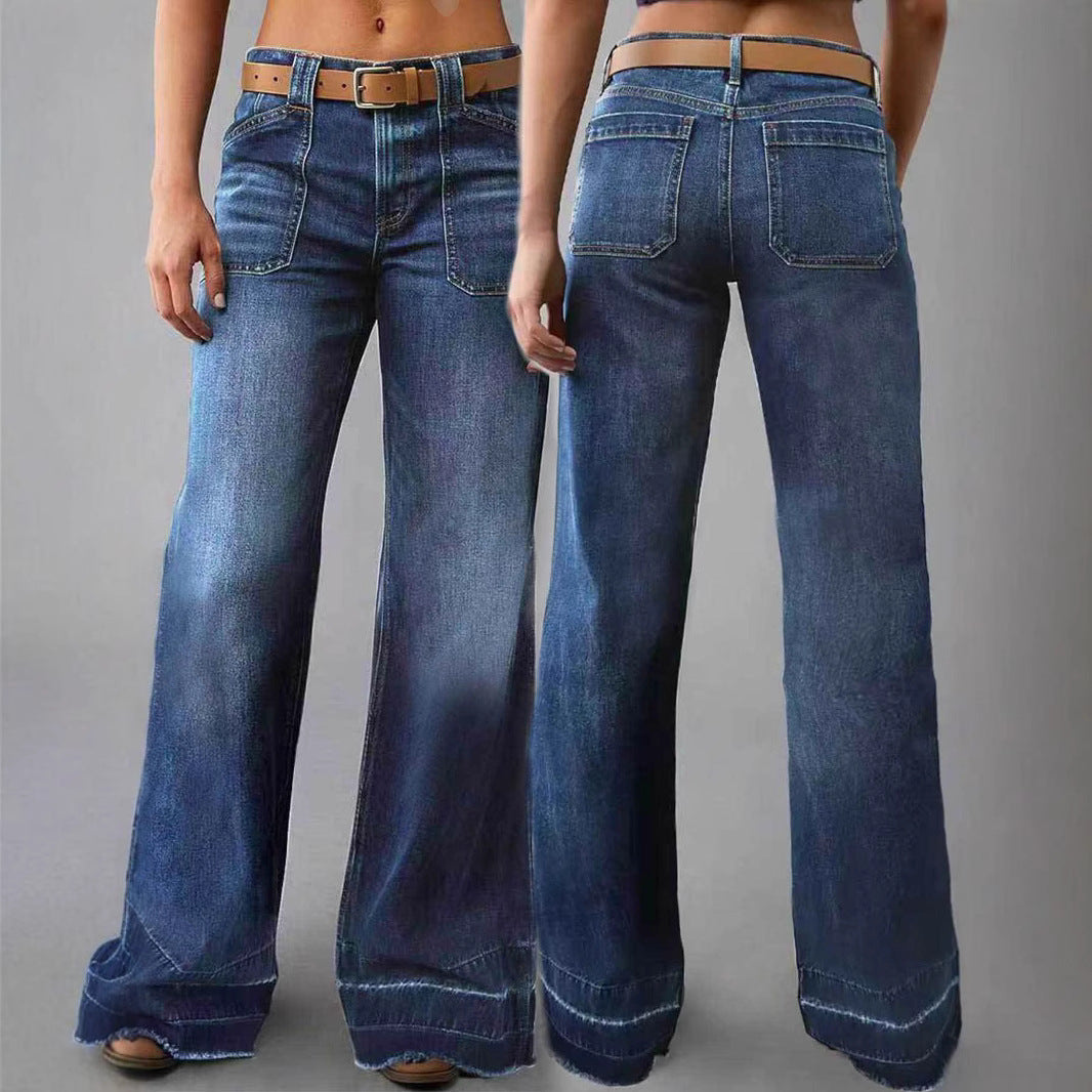 Retro High Waist Straight Loose Slimming And All-matching Jeans - Tout Pour Vous