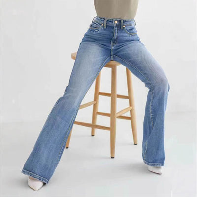Fashion Slim Stretch High-waisted Boot-cut Pants Jeans - Tout Pour Vous