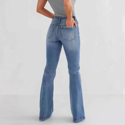 Fashion Slim Stretch High-waisted Boot-cut Pants Jeans - Tout Pour Vous