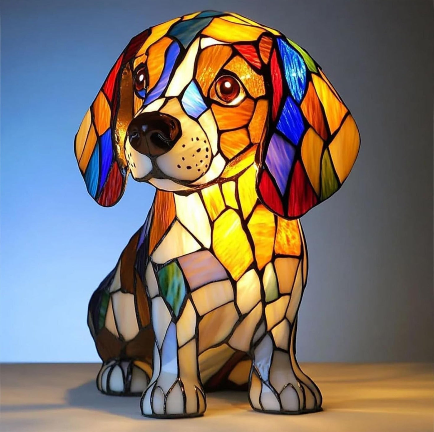 Pirouette – Magic Dog Lamp in Colored Glass