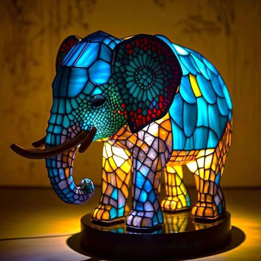 Teddy Bear – Magical Elephant Lamp in Colored Glass