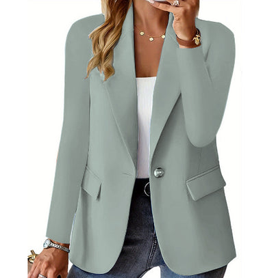 Ins Lapel Button Jacket Fashion Commuter Casual Suit Jacket Women's Long-sleeved Tops Outwear Clothing - Tout Pour Vous