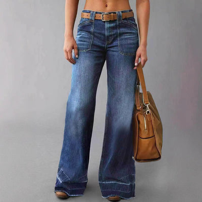 Retro High Waist Straight Loose Slimming And All-matching Jeans - Tout Pour Vous